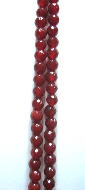 Red Onyx Round Facited Beads