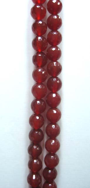 Red Onyx Round Facited Beads