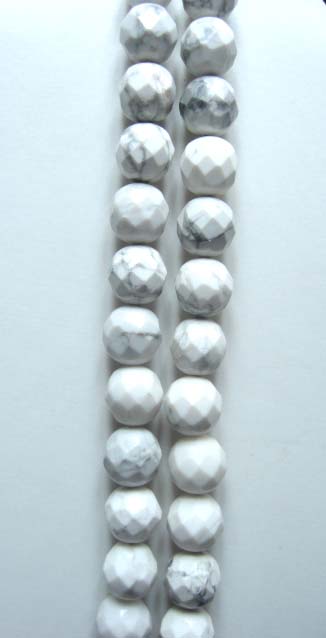 Howlite Almond Round beads